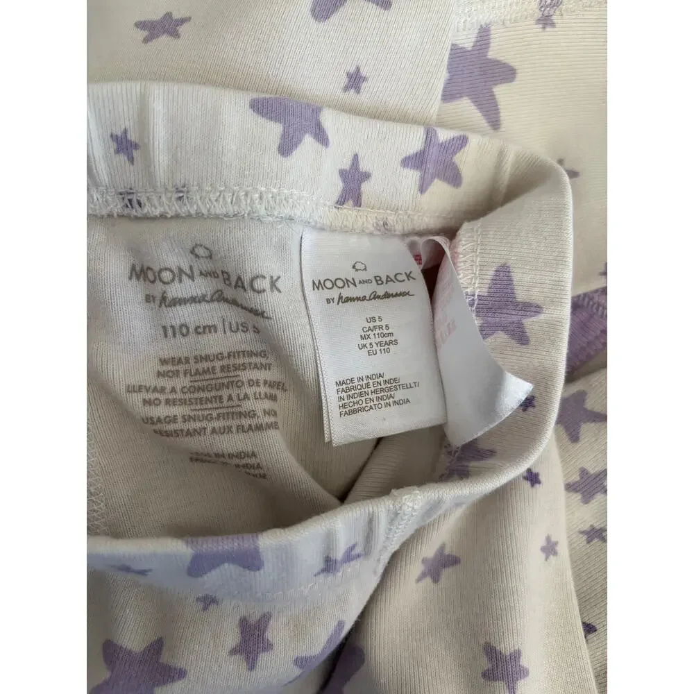 Hanna Andersson Moon and Back Girls 2 pc Pajamas Size 110 5 Play Condition